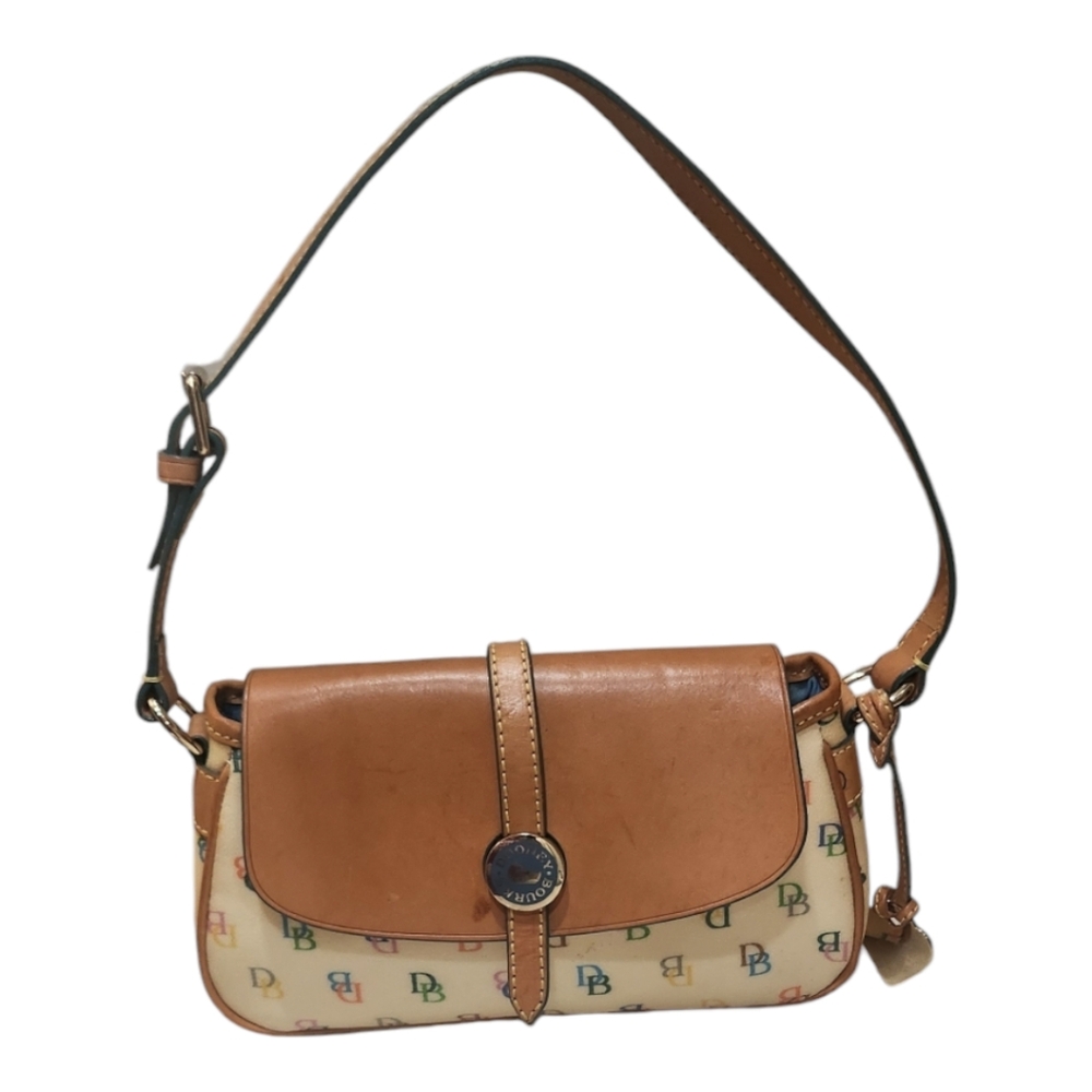 Vintage Dooney & Bourke Leather D&B Logo Purse Satchel 1990s